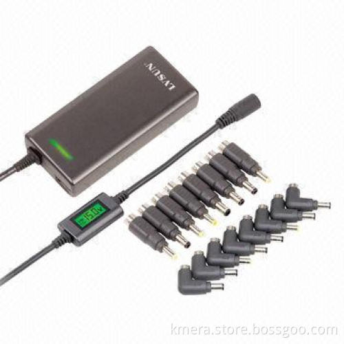 90W Slim Universal Power Adapter, LCD Screen Display The Voltage, Auto-switch and Adjust The Voltage